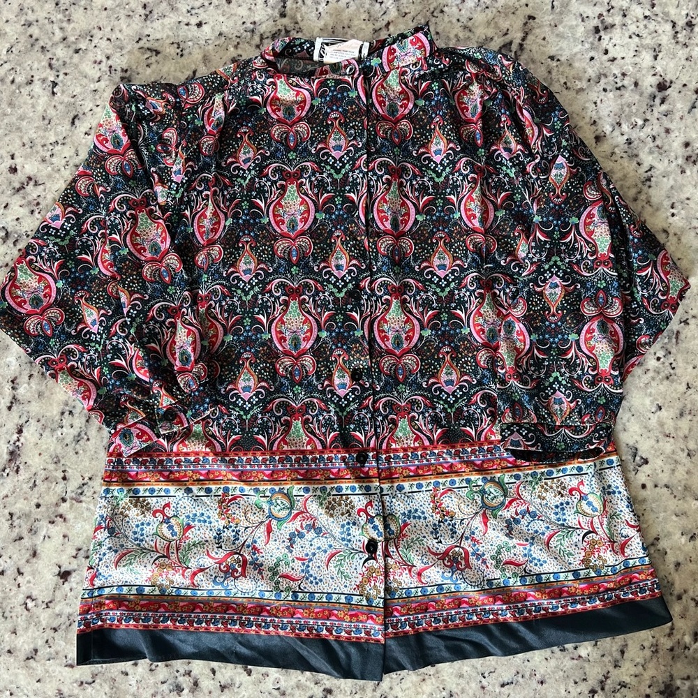 Vintage 70’s Sheer Paisley Puff Sleeve *